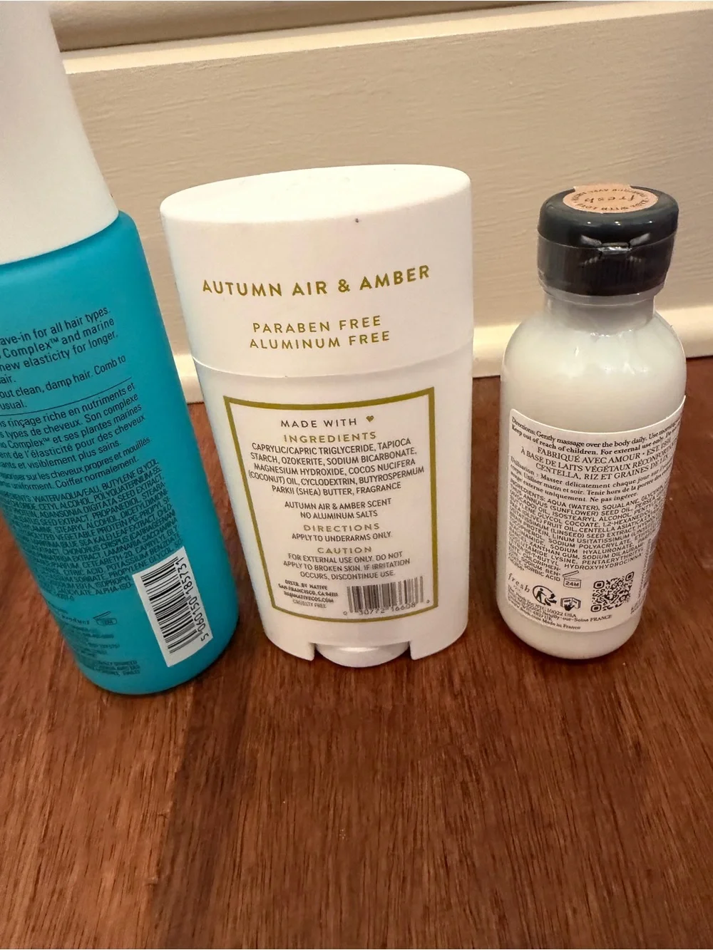Native Autumn Air & Amber Deodorant with Teal Spray and White Lotion